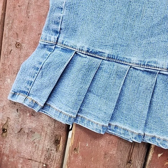 Vintage Angels Y2K Light Blue Denim Jean Pleated Skirt - Picture 9 of 10
